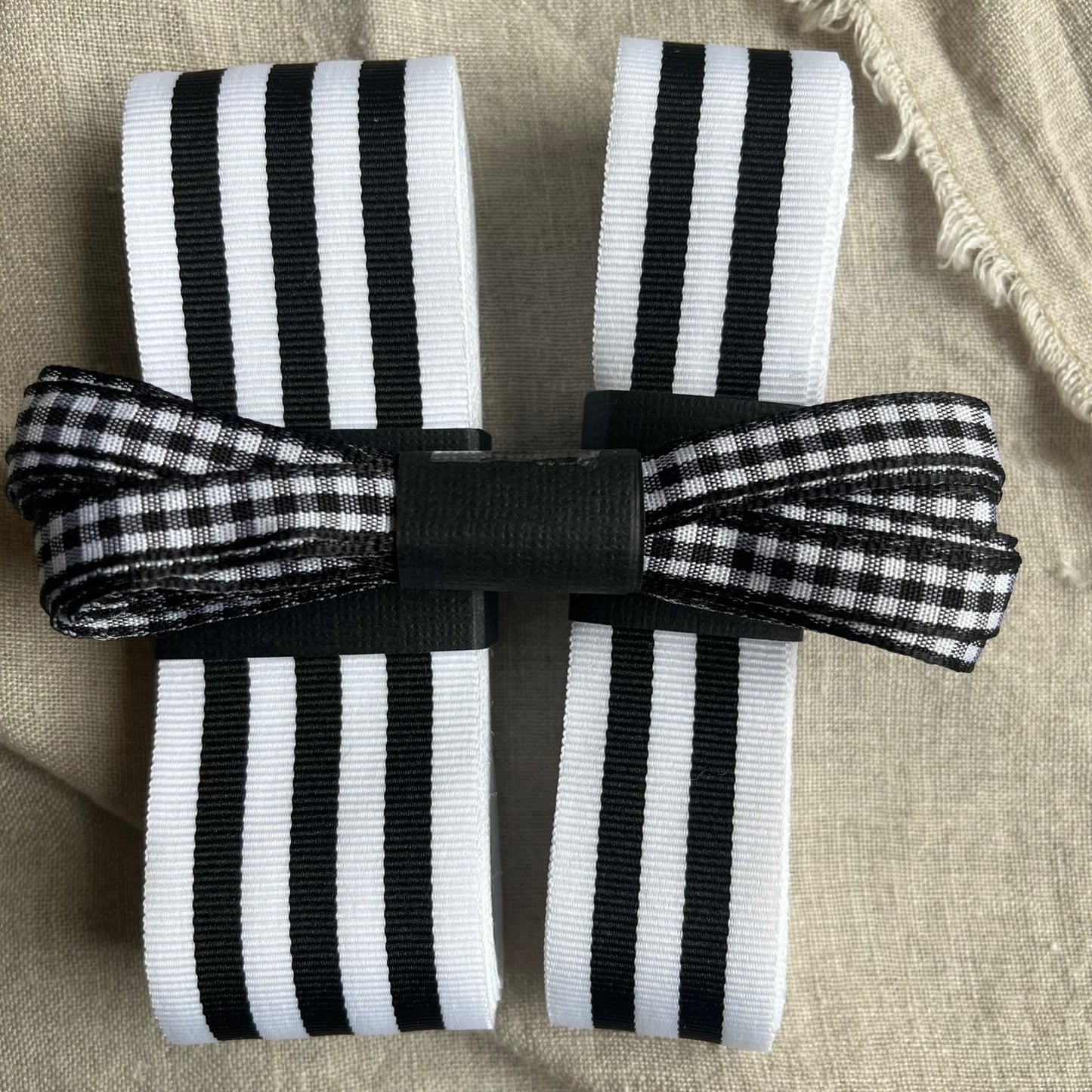 Black and White Striped Ribbon