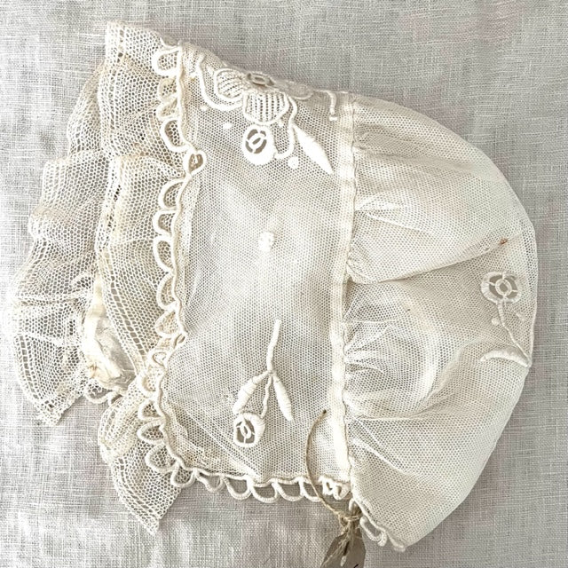 French Antique Lace Babies Bonnet