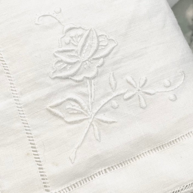 Vintage Embroidered Cotton Napkins