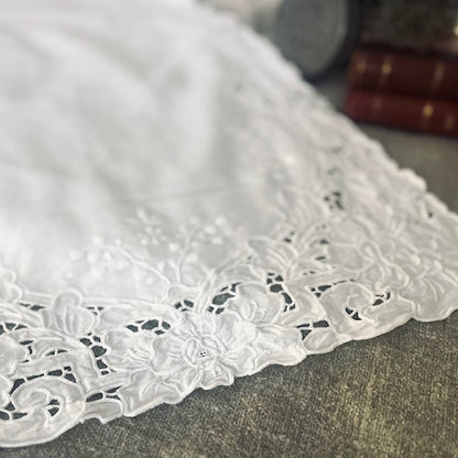 Vintage White Cutwork Table Runner