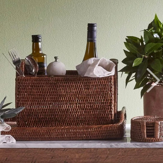 Rattan Cutlery or Condiment Holder